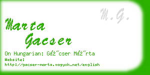 marta gacser business card